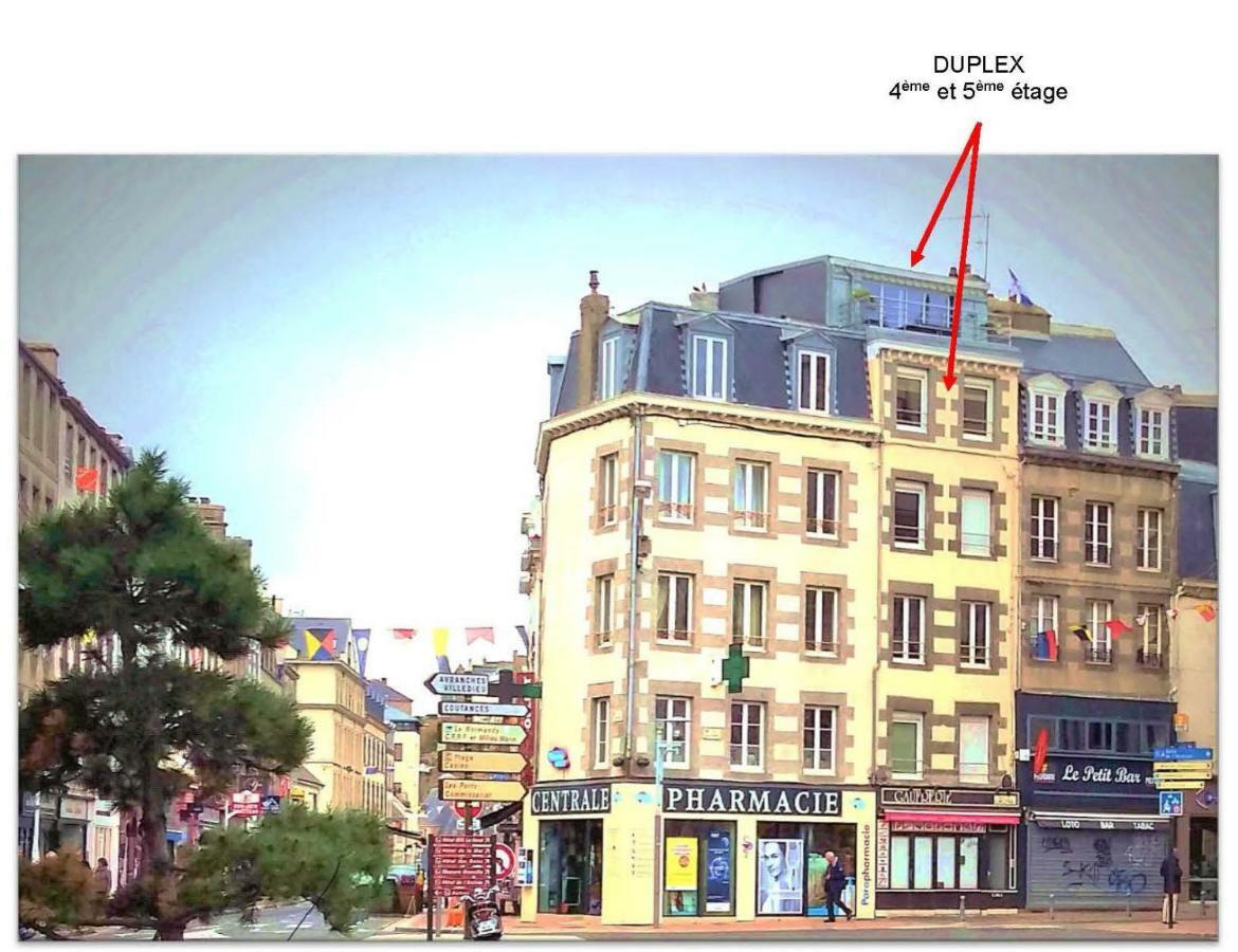 Duplex Terrasse Garage Lägenhet Granville Exteriör bild
